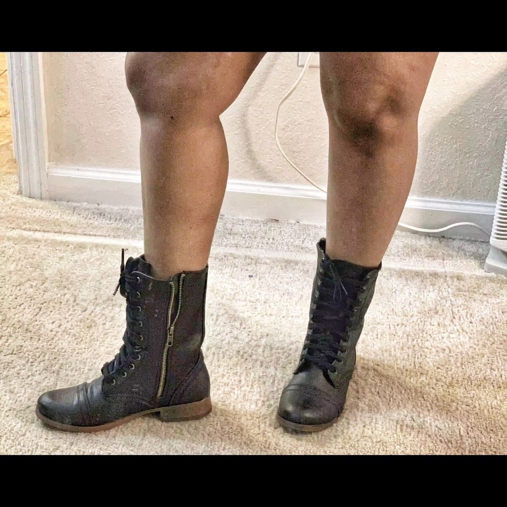 Black short combat boots